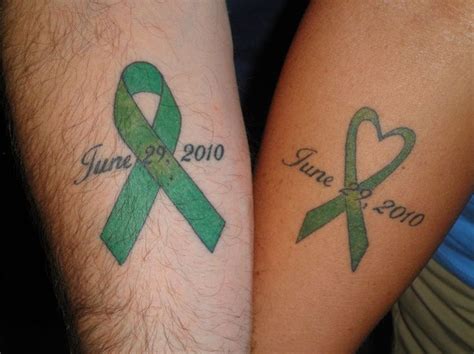 Transplant Ribbon Tattoo My Aunt Carols Design Has The Heart At The