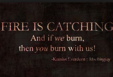 Fire Is Catching And If We Burn You Burn With Us Hunger Games Quotes