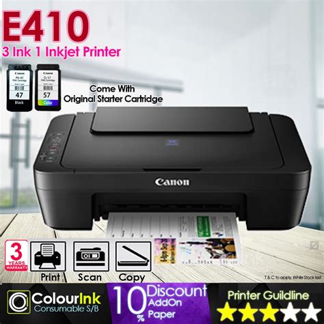 Currently, you could rapidly get a necessary file that you have actually, checked. Canon Pixma E410 Print Scan Copy Inkjet Printer C/W ...