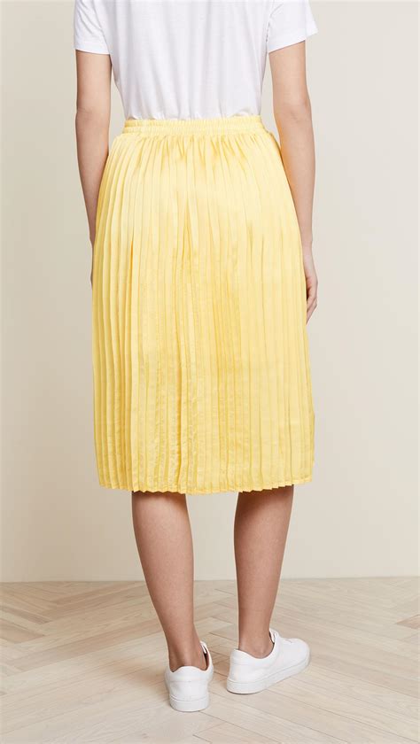 Endless Rose Synthetic Pleated Midi Skirt In Acid Yellow Yellow Lyst