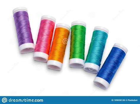 Rainbow Thread Spools Stock Photo Image Of String Cotton 189030130