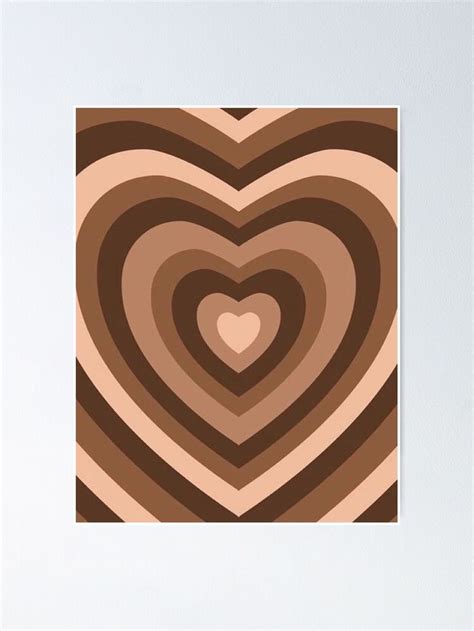 Y2k Heart Brown Poster By Sabrinamerg Redbubble In