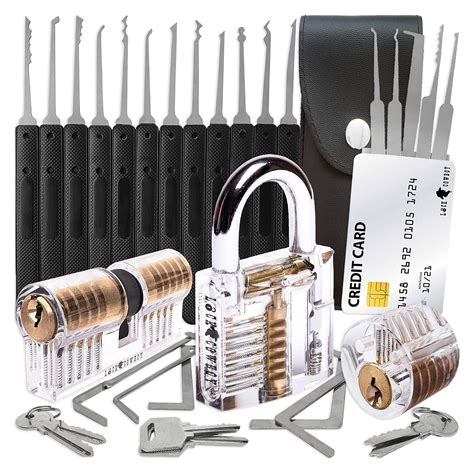 Buy 30 Piece Lock Picking Set With 3 Transparent Training Locks And