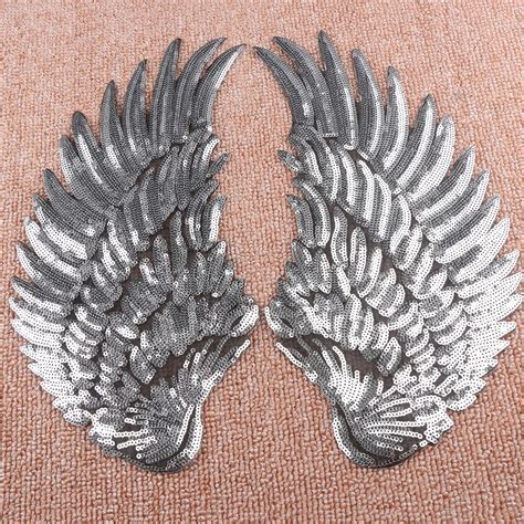 Buy 1 Pair Sequins Patch Diy Silvergold Angel Wings