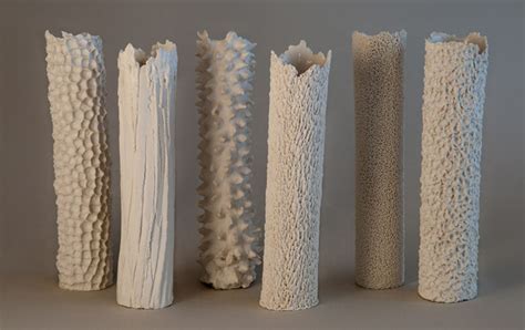 Porcelain Paper Clay Hand Built Tall White Textures Lindabird