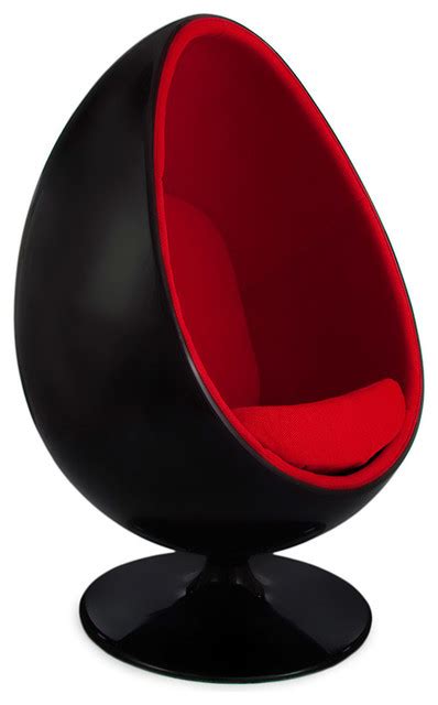 It is manufactured by republic of fritz hansen. Mid Century Modern Egg Pod Chair Black Shell and Red ...