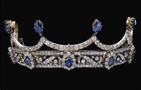 An Austrian Habsburg Diamond And Sapphire Tiara Designed As A Series