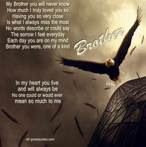 In Memory Brother Poems Brother Quotes Love My Brother Quotes I