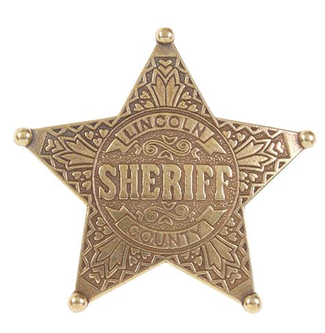 Old West Denix Lincoln County 5 Ball Point Sheriffs Badge