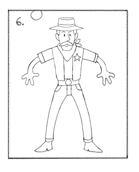 Cowboy Drawing Tutorial Draw A Cowboy Drawing Tutorials For Kids