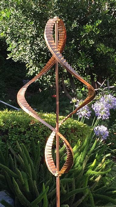 Stanwood Wind Sculpture Kinetic Copper Dual Helix Spinner