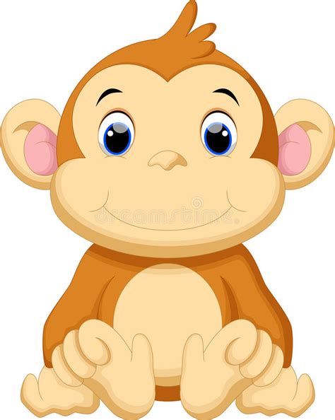 Cute Baby Monkey Cartoon Stock Illustration Illustration Of Primate