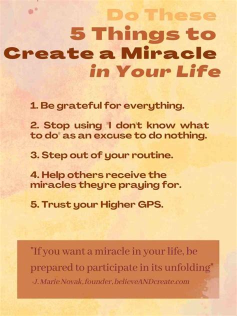 do these 5 things to create a miracle in your life believe and create