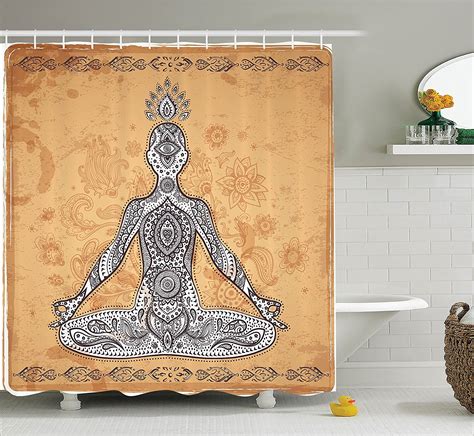 Yoga Pose Waterproof Fashion Shower Curtain Polyester Curtain Hotelbathroom With Hooks Ring72
