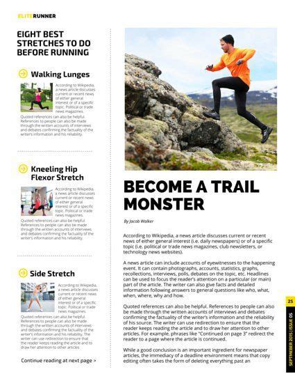 Active Lifestyle Article Magazine Page | Health magazine ...