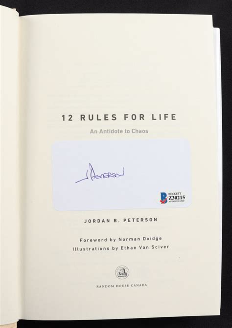 Jordan Peterson Signed 12 Rules For Life Hardcover Book Beckett Coa