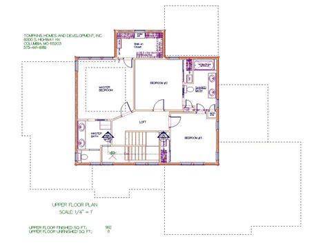 Floorplan Two Story Prairie Style Custom Homes By Tompkins Construction