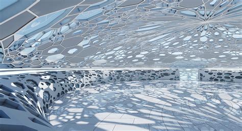 3d Futuristic Architectural Dome Interior Model Wirecase
