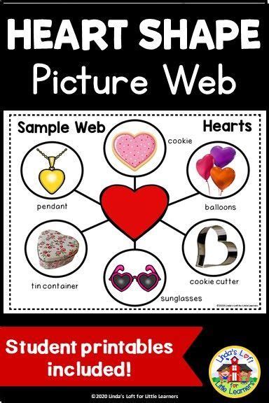 Heart Shape Picture Web Activity And Worksheets For Preschool