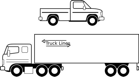Semi Truck Clipart Black And Truck Clipart Black And White Png Free