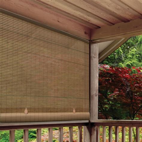 Radiance Woodgrain Cordless Pvc Exterior Roll Up Sun Shade 48 In W X 72 In L 3321246 The