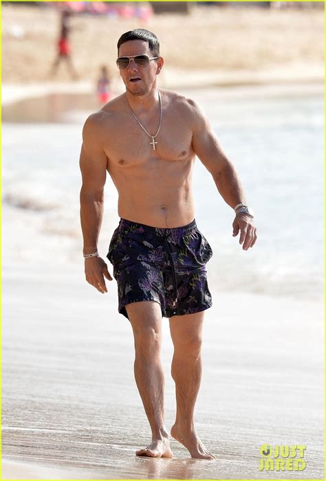 Photo Mark Wahlberg Shows Off His Hot Bod With Barbados Beach Dip Photo Just Jared
