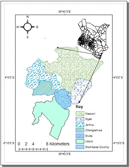 Map Of Mombasa County Source Gis Expert Prepared From Kenya National