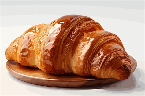 Premium Vector Croissant In Closeup Isolated On A White Background