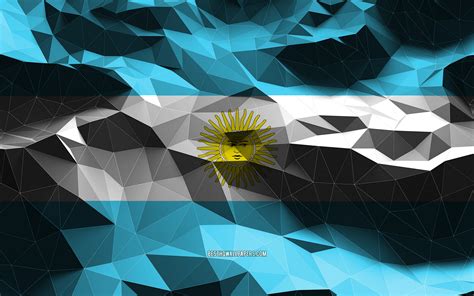 Download Wallpapers 4k Argentinian Flag Low Poly Art South American Countries National