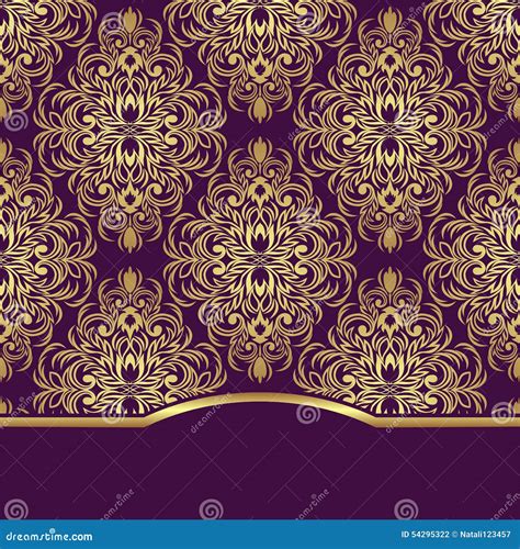 Elegant Ornate Background With Border For Invitation Design Stock