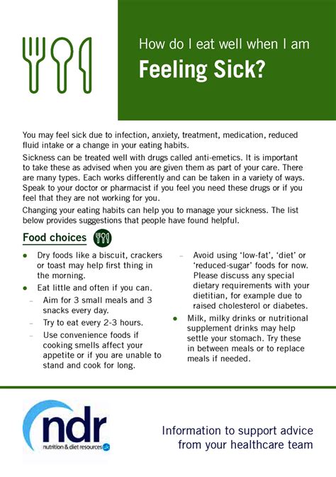 How Do I Eat Well When I Am Feeling Sick Nutrition And Diet Resources