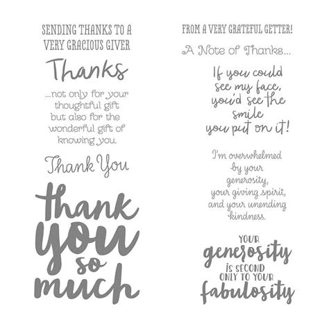 Thankful Thoughts Clear Mount Stamp Set By Stampin Up Thank You