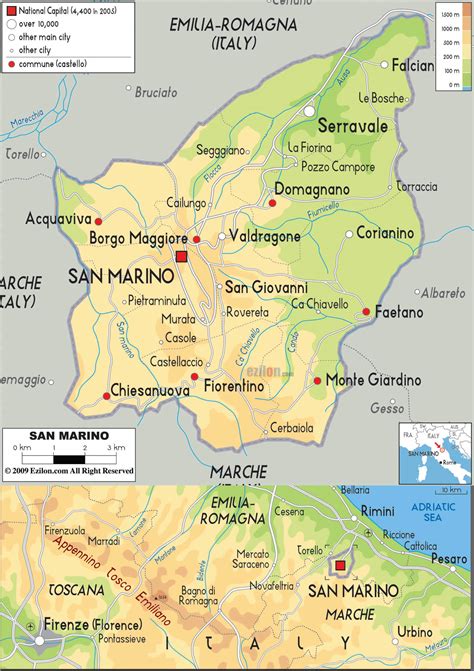 Moldova monaco netherlands norway poland portugal romania russia san marino serbia and montenegro slovakia slovenia spain sweden world map: San Marino Map