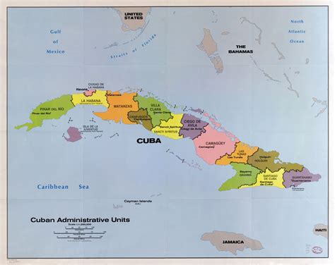 Large Scale Detailed Map Of Cuban Administrative Units 1986 Cuba