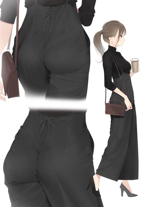 Ama Mitsuki Original 1girl Ass Bag Black Footwear Black Pants