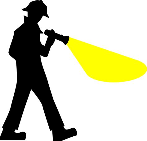 Free Vector Graphic Detective Torch Searching Man Free Image On