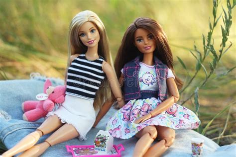 A Beautiful Barbie With White And Brown Hair Stylish Blondy Doll Editorial Use Only Editorial