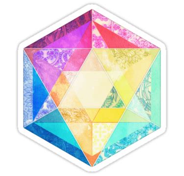 'Retro Rainbow Patchwork Hexagon' Sticker by micklyn | Hexagon stickers, Hexagon print, Art prints