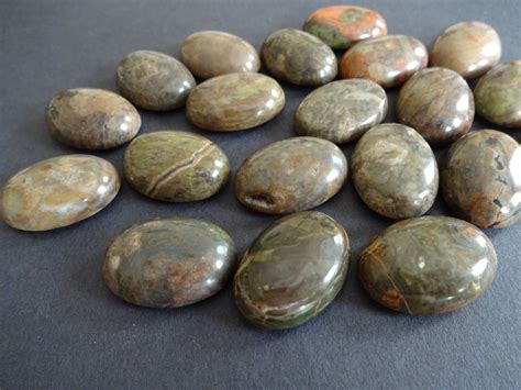 25x18mm Natural Flower Agate Cabochon Oval Cabochon Polished Gem