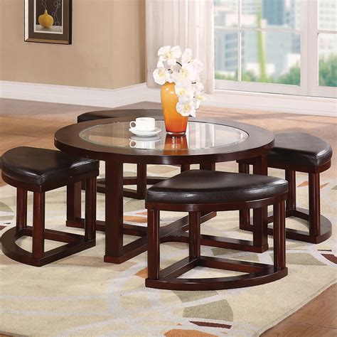 These round coffee tables are offered in various shapes and sizes ranging from trendy to classic ones. Round Coffee Table With Seats Underneath | Roy Home Design