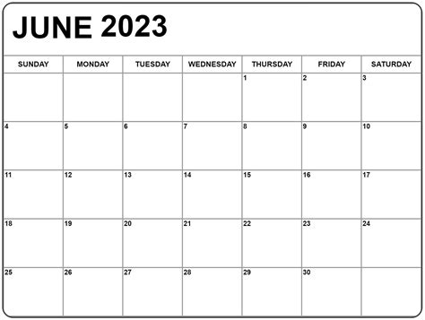 Free Printable June 2023 Calendar With Holidays Pdf