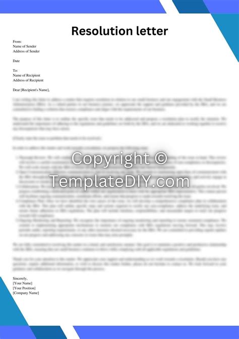 Sba Resolution Letter Sample Template With Examples In Pdf And Word