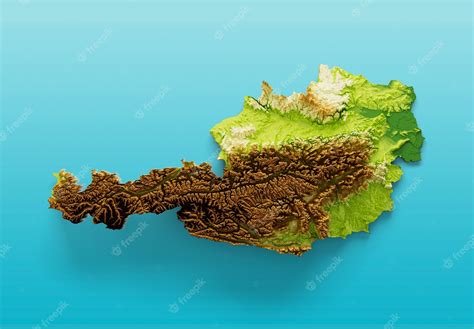 Premium Photo Austria Map Shaded Relief Color Height Map On The Sea