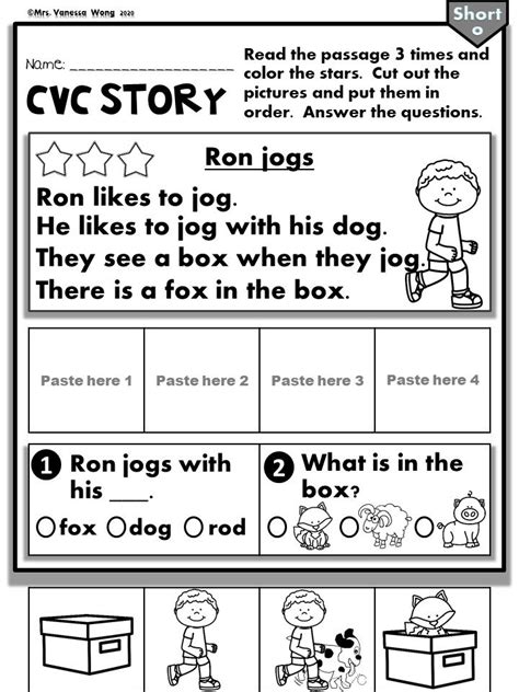 Phonics Cvc Short Vowels Story Sequence For Kindergarten And Etsy India