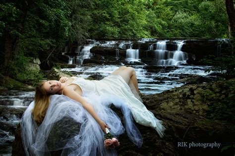 Bridal Portrait At The Waterfall Gatlinburg Wedding Photographer