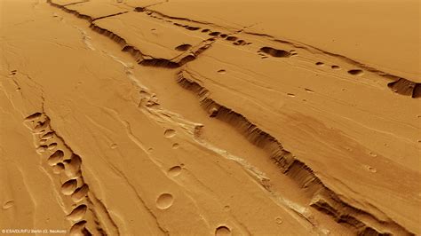 Mars Express Pit Chains On The Tharsis Volcanic Bulge