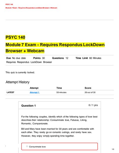 SOLUTION Module 7 Exam Requires Respondus Lockdown Browser Webcam