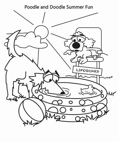Coloring Pages Summer Vacation Poodle Lifeguard Doodle