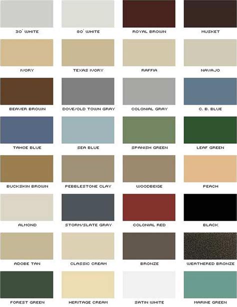 Exterior House Paint Color Chart