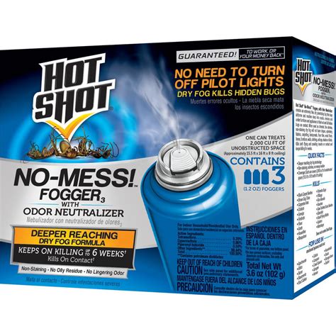 No pest strip in her kitchen. Hot Shot No-Mess Fogger 1.2 oz (3 Pack) Aerosol With Odor ...